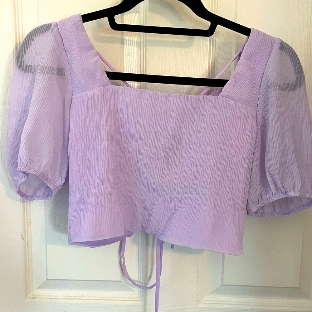 Lavender Lulu’s lace up shirt